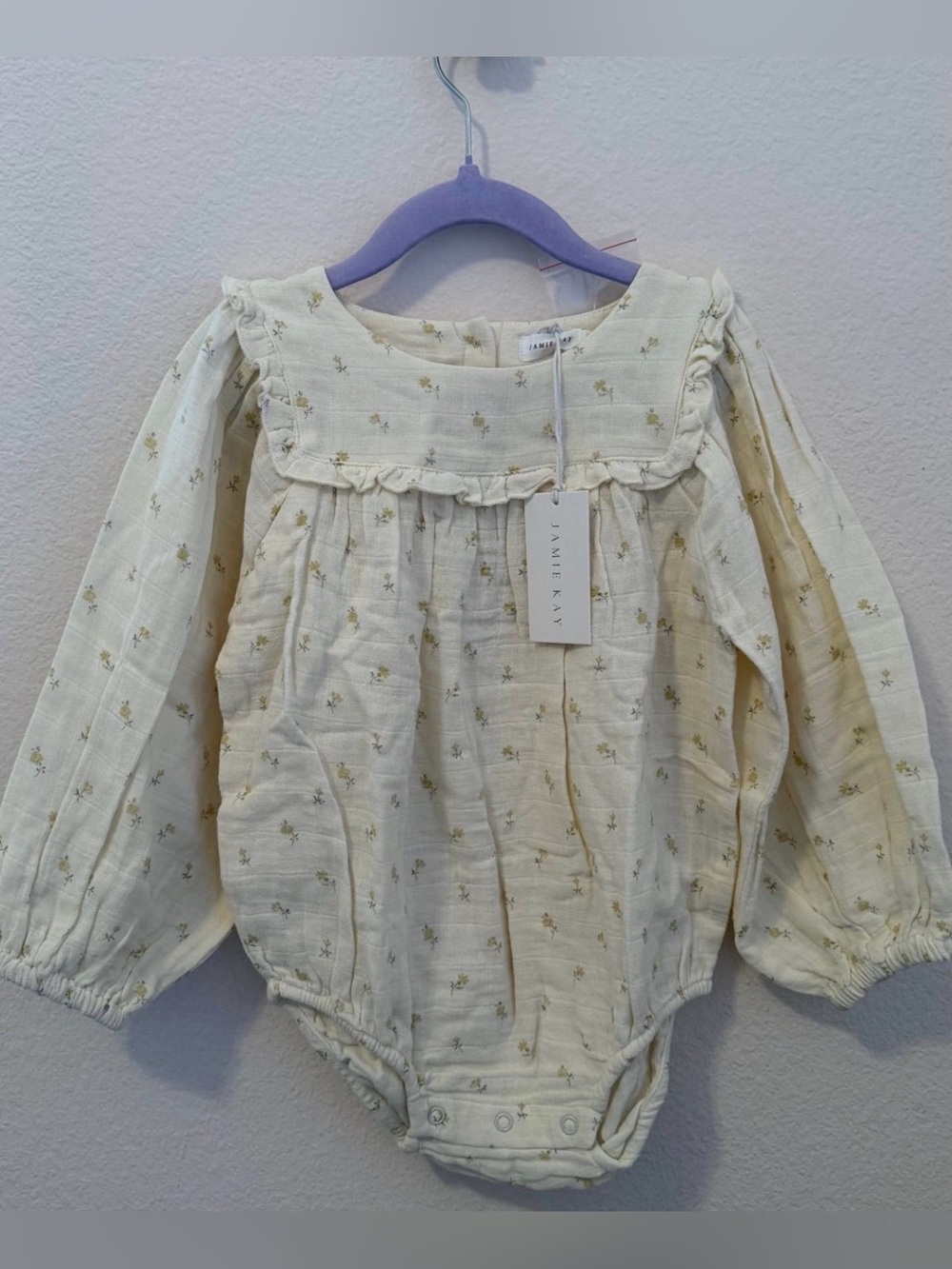 Jamie Kay | Cream Floral Long-Sleeve bubble romper